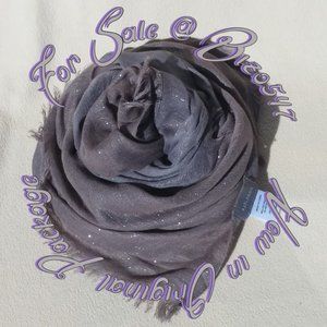 Silpada Taupe Scarf Shawl Wrap Metallic Silver NWT